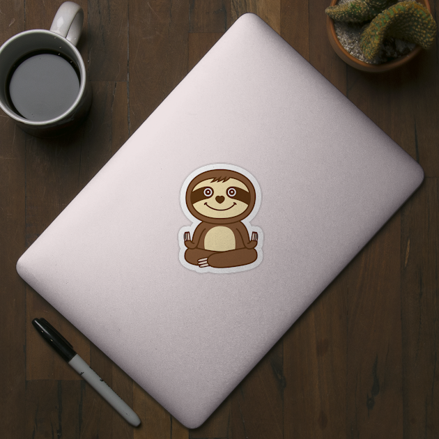 Cute Sloth Yoga by Plushism